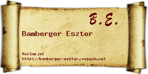 Bamberger Eszter névjegykártya