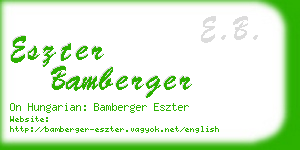 eszter bamberger business card